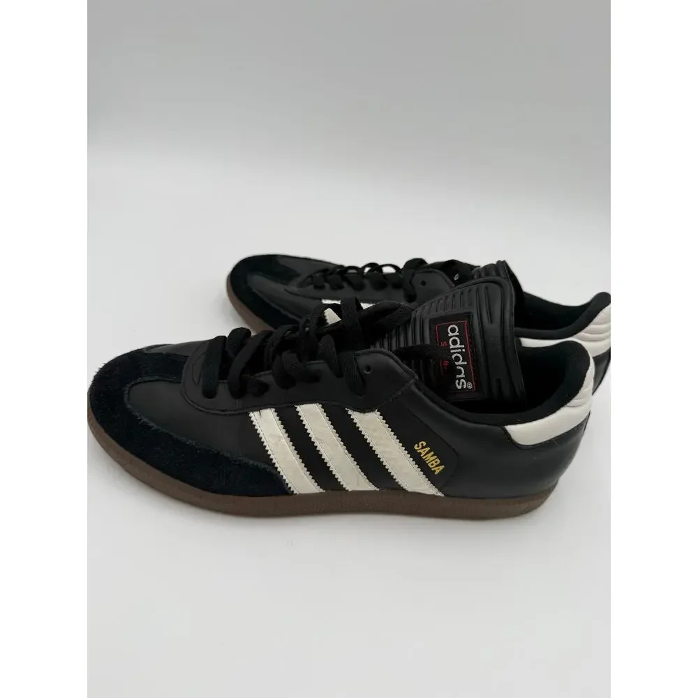 adidas black leather